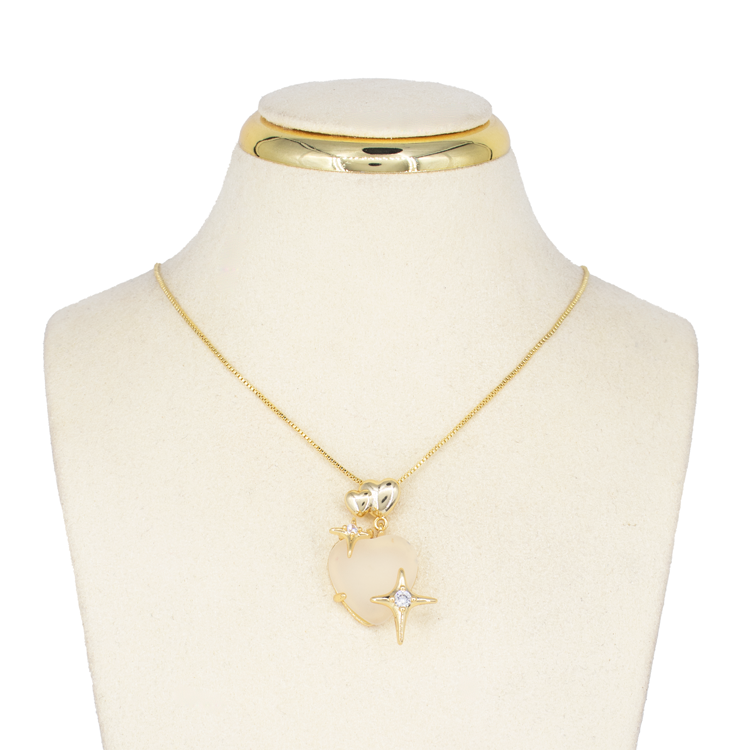 DIJE CORAZÓN  ACRILICO EN RODIO