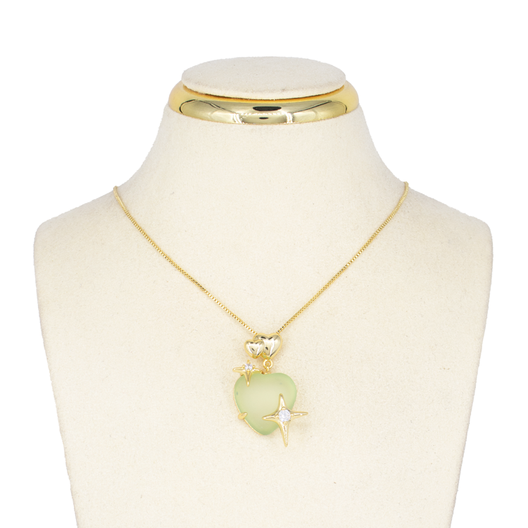 DIJE CORAZÓN ACRILICO EN RODIO