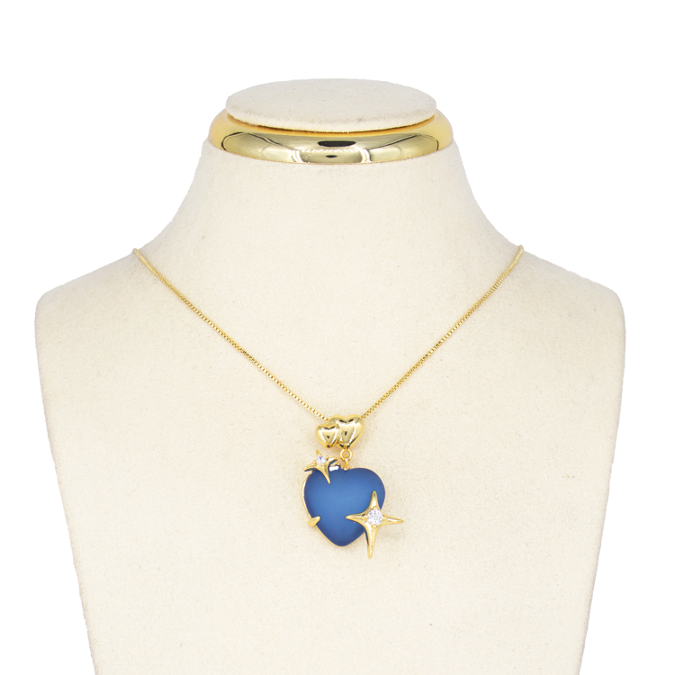 DIJE CORAZÓN ACRILICO EN RODIO