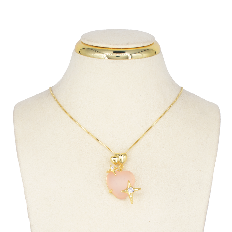 DIJE CORAZÓN ACRILICO EN RODIO