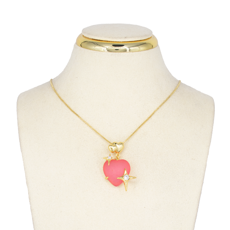 DIJE CORAZÓN ACRILICO EN RODIO