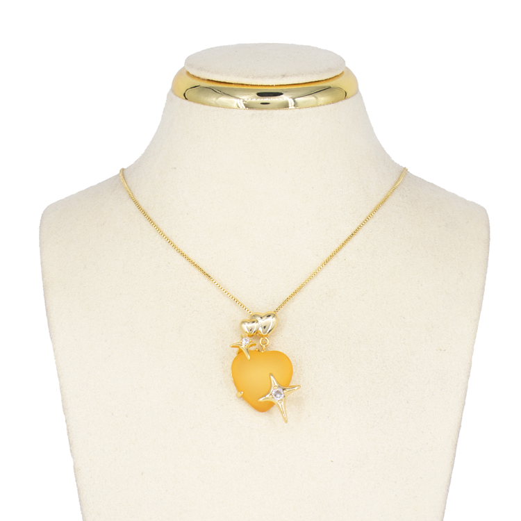 DIJE CORAZÓN ACRILICO EN RODIO