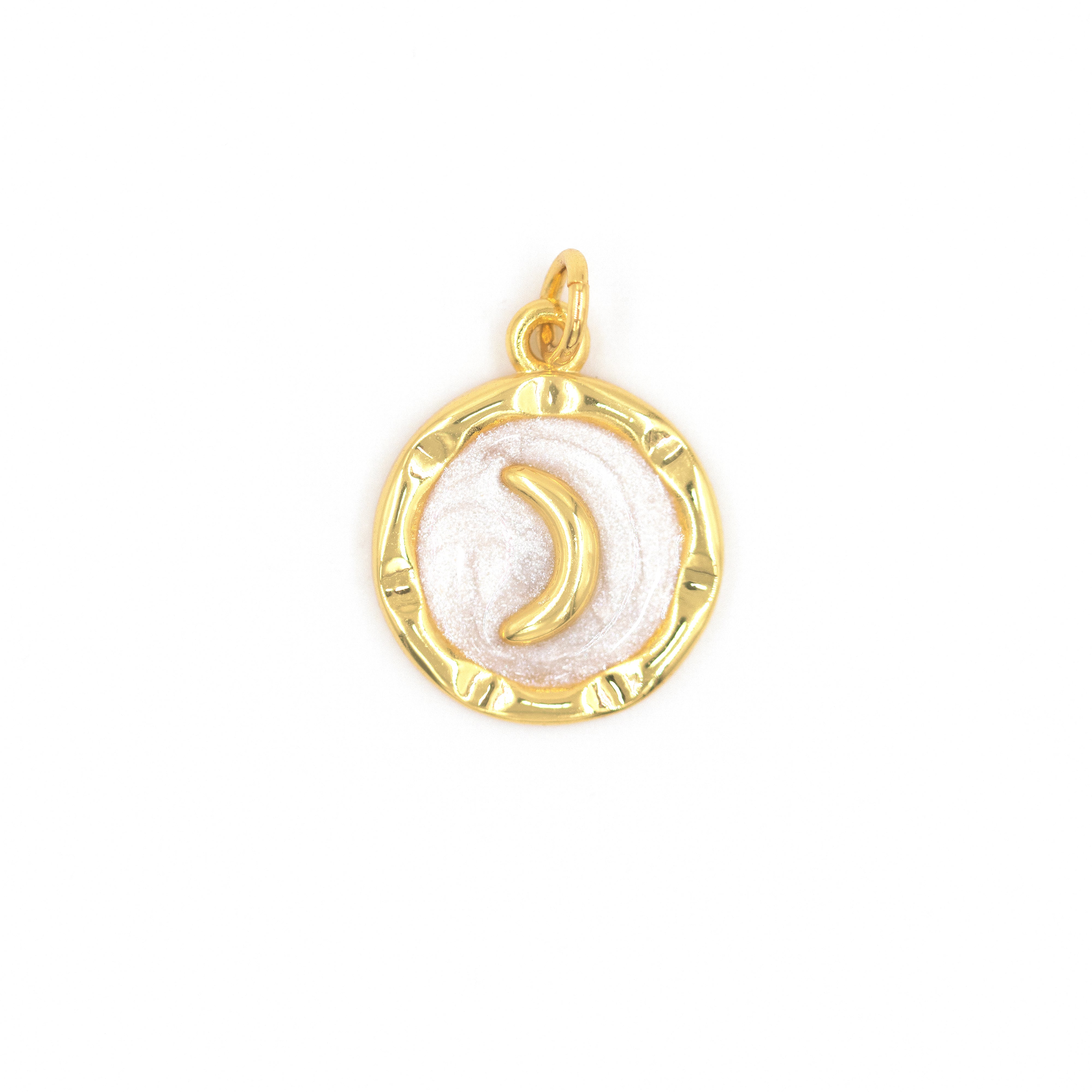 DIJE LUNA MARMOL BAÑO EN RODIO