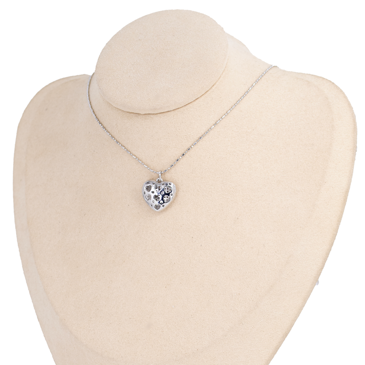 DIJE CORAZÓN PLATEADO BAÑO EN RODIO