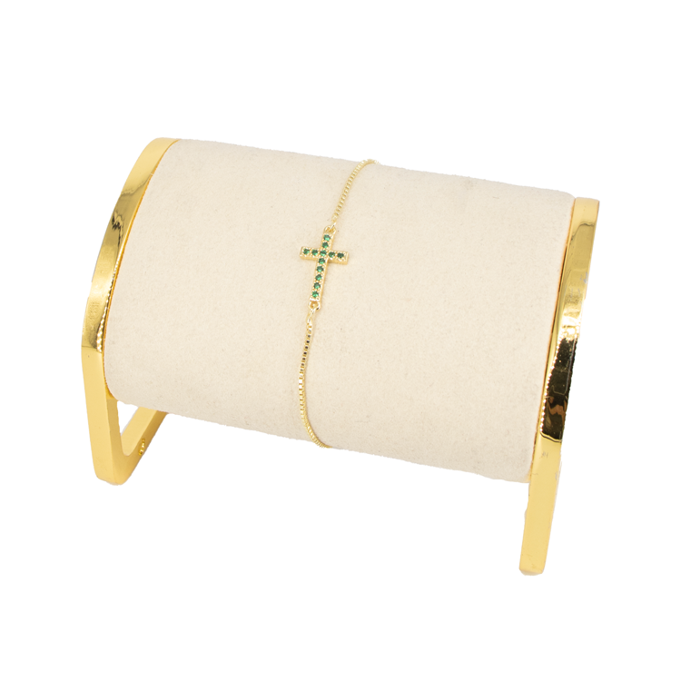 PASADOR PULSERA CRUCETA EN RODIO