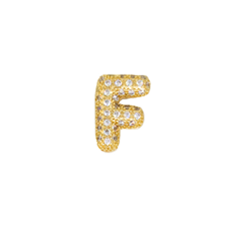 Letra circonada grande baño en rodio