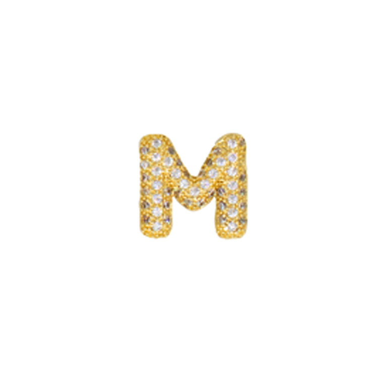 Letra circonada grande baño en rodio