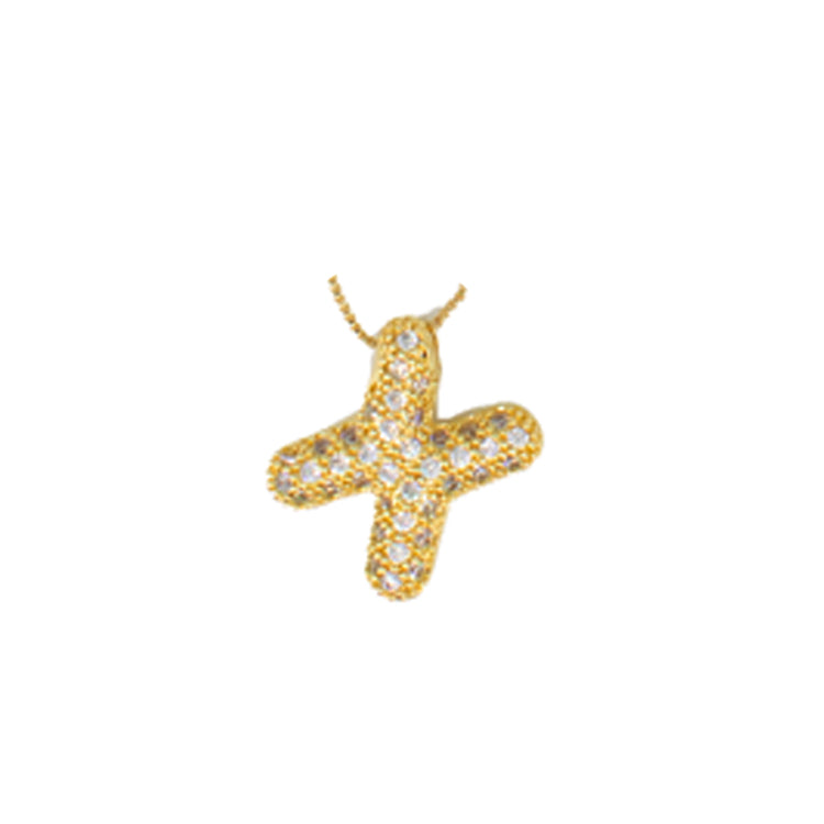 Letra circonada grande baño en rodio