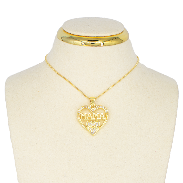 DIJE MADRE DOBLE CORAZÓN BAÑO EN RODIO