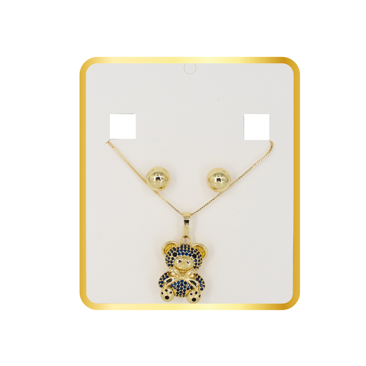 SET DIJE OSO AZUL + TOPO BALIN BAÑO EN RODIO