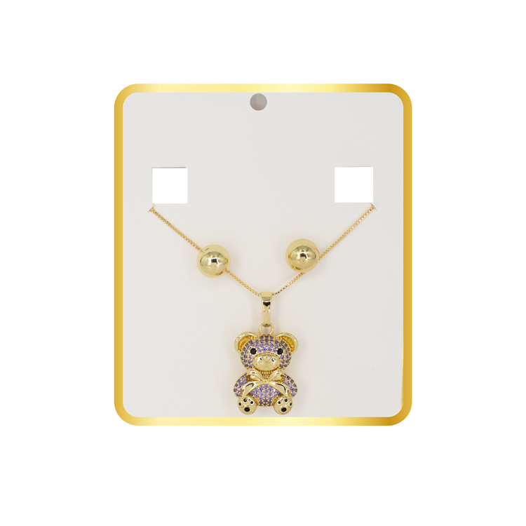 SET DIJE OSO LILA + TOPO BALIN BAÑO EN RODIO