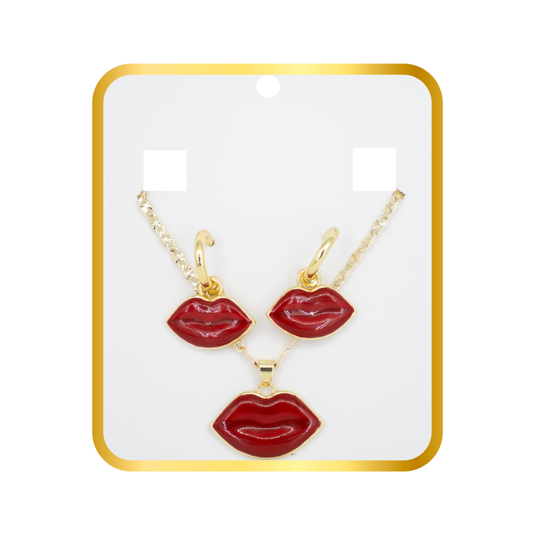 SET BESO DE ORO BAÑO EN RODIO