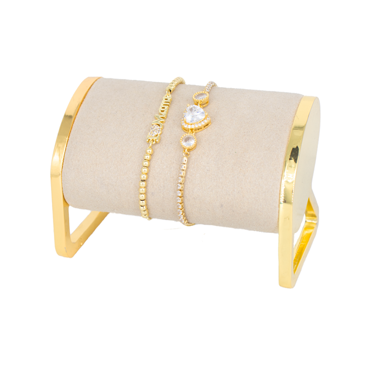 SET MADRE PULSERA LATIDOS BAÑO EN RODIO