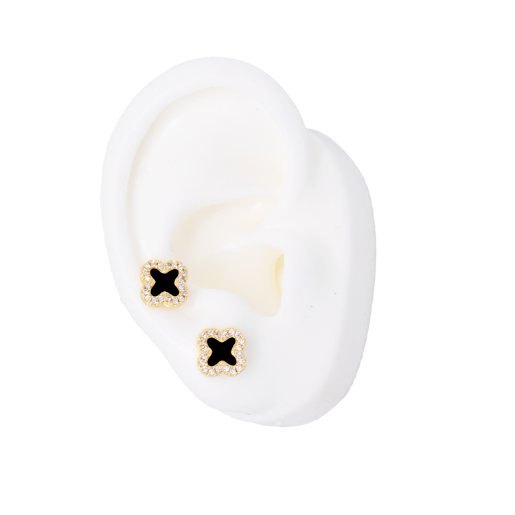 TOPO TREBOL MINI BLANCO BAÑO EN RODIO