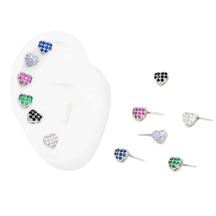 TOPO CORAZÓN PEQUEÑO PLATEADO BAÑO EN RODIO