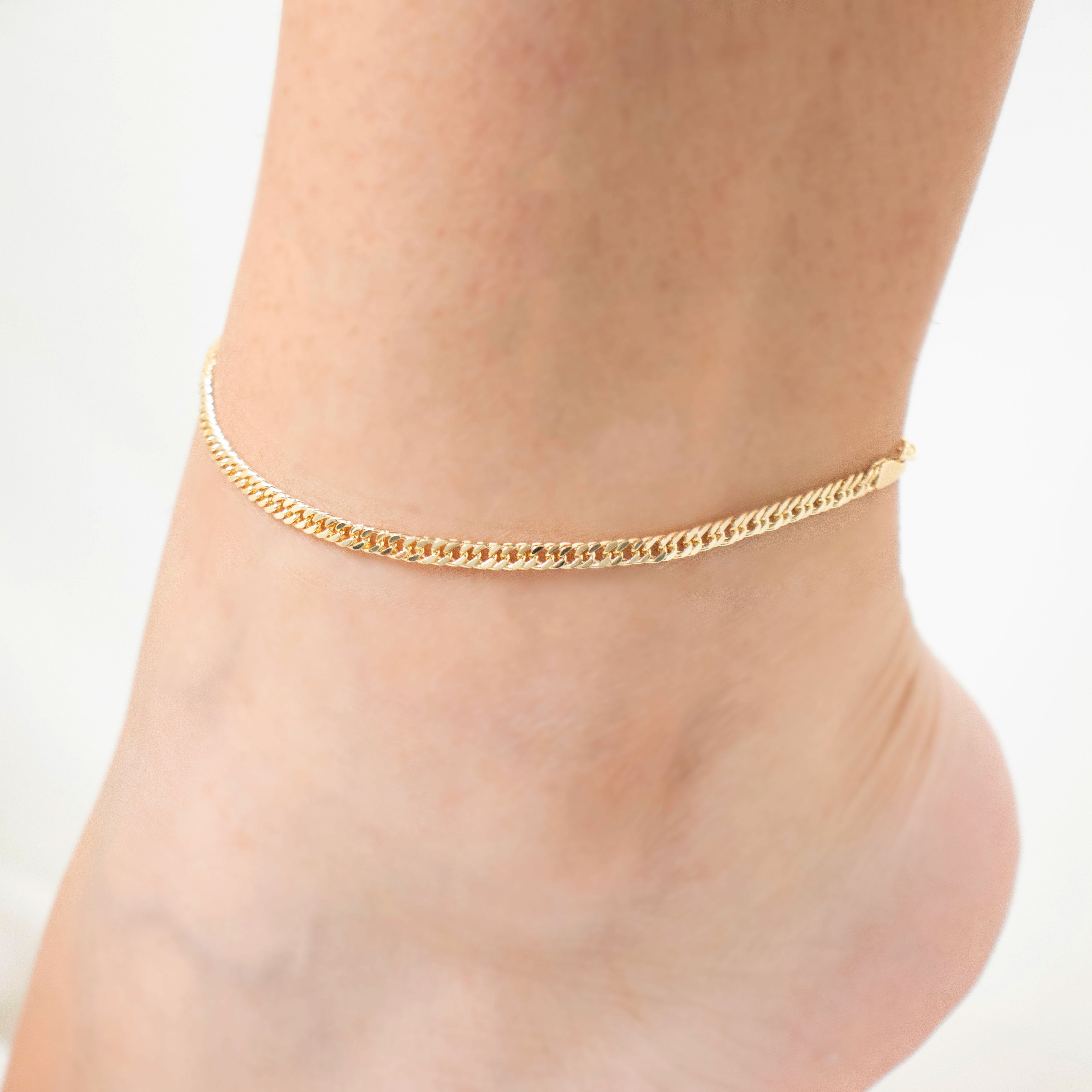 TOBILLERA ENTRELAZADA SENCILLA BAÑO EN RODIO