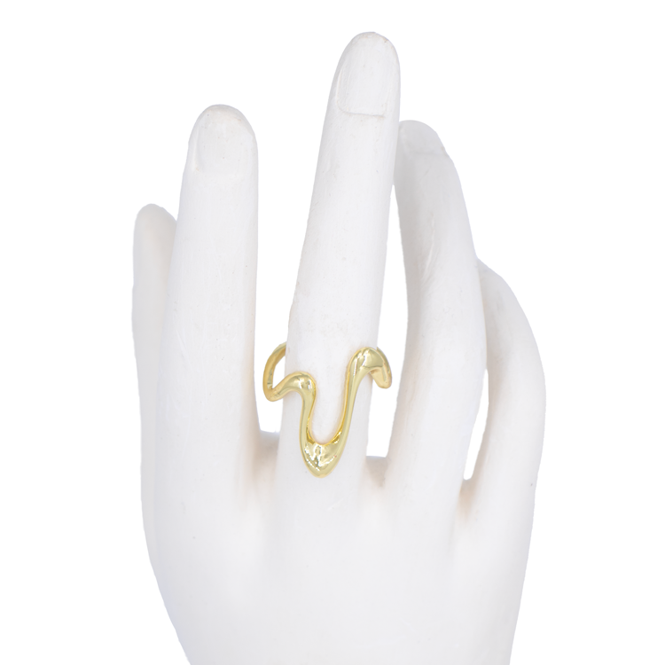 ANILLO AMANDA DORADO BAÑO EN RODIO