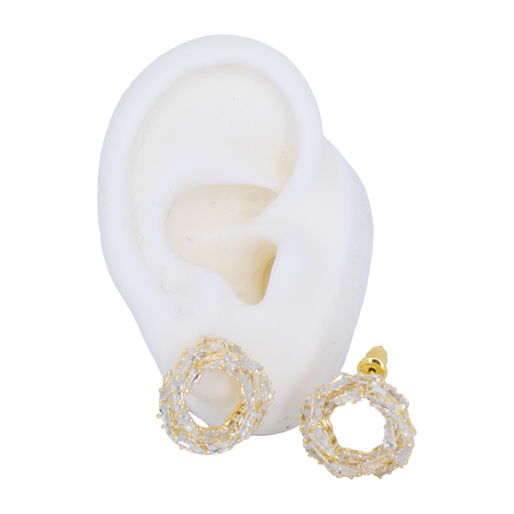 TOPO CIRCULOS EMPERLADOS DORADO BAÑO EN RODIO