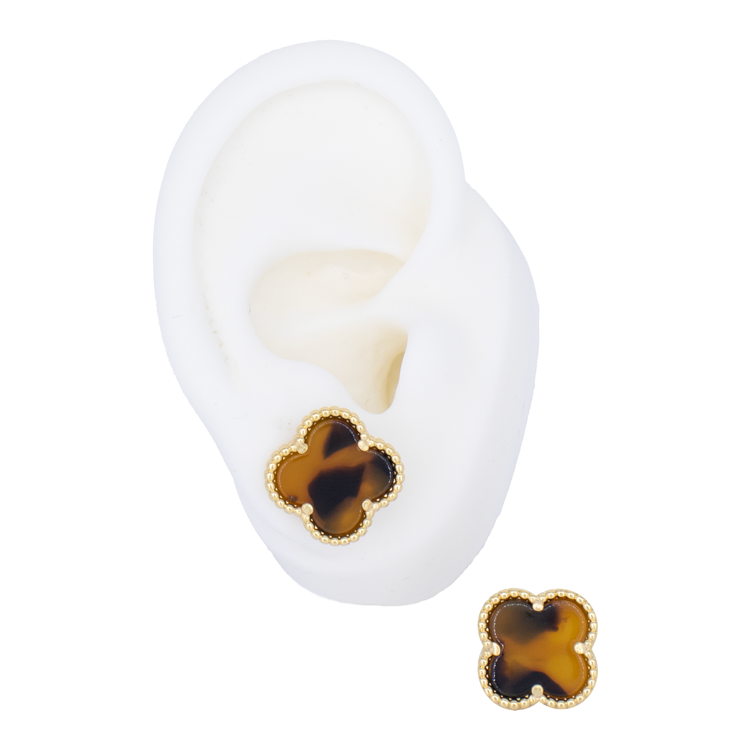 TOPO TREBOL BLANCO LISO BAÑO EN RODIO