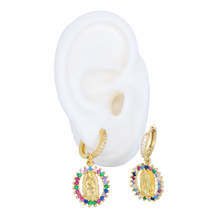 CANDONGA VIRGEN MULTICOLOR BAÑO EN RODIO