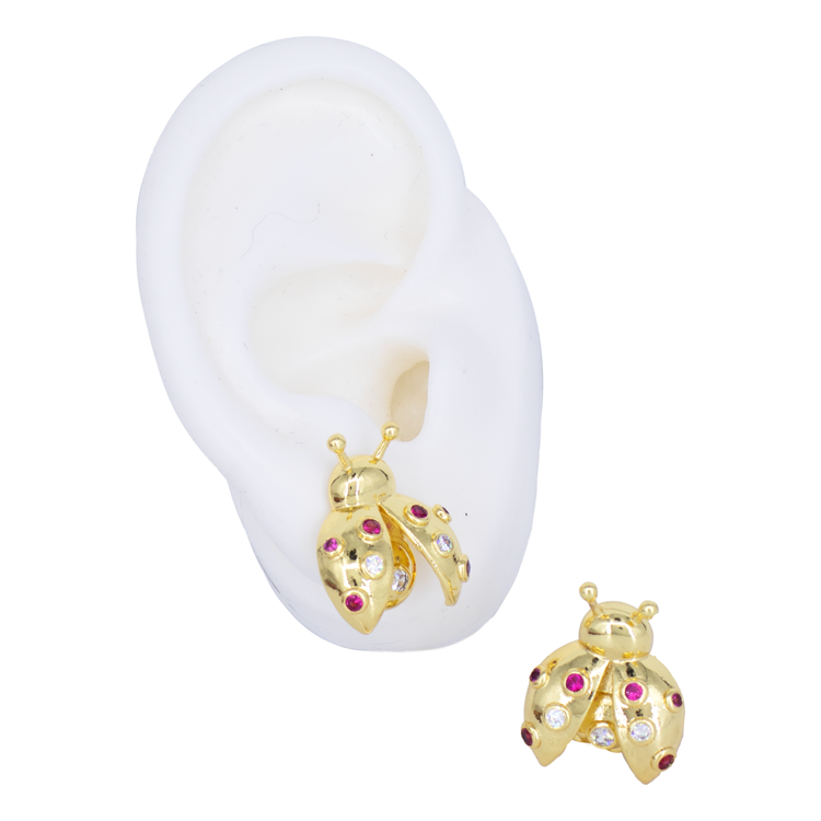 TOPO LADYBUG ROSA BAÑO EN RODIO