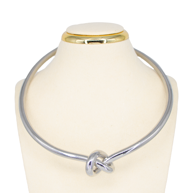 CADENA CHOCKER NUDO BAÑO EN RODIO