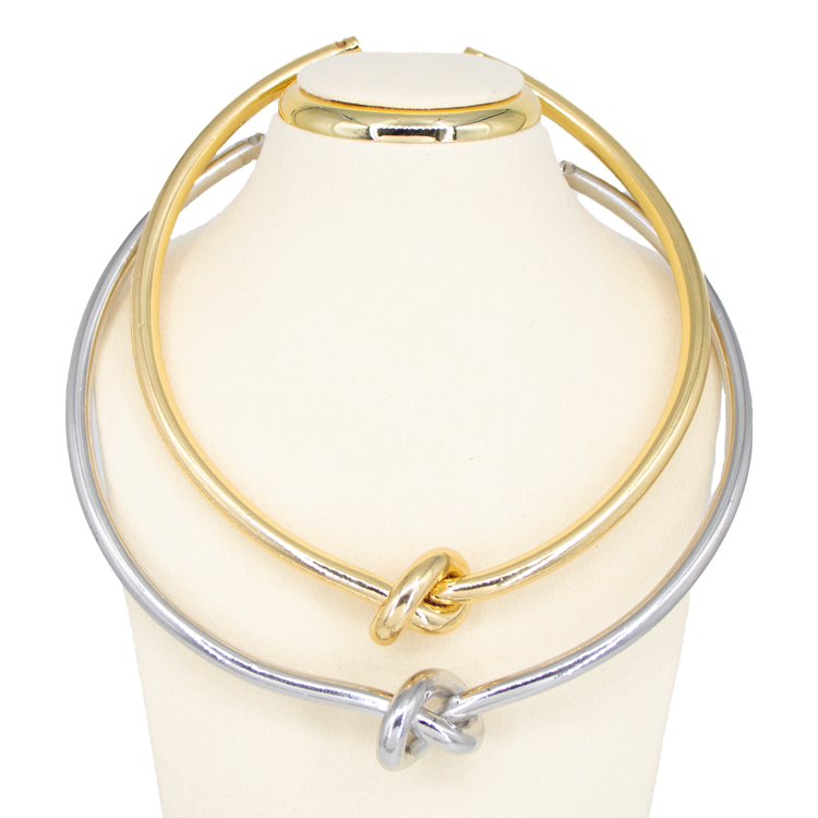 CADENA CHOCKER NUDO BAÑO EN RODIO