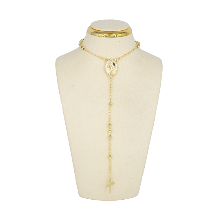 CAMANDULA MEDALLA MILAGROSA 60CM BAÑO EN RODIO