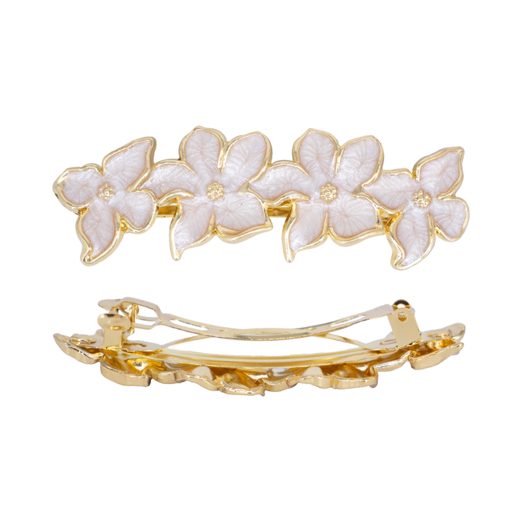 HAIR CLIPS FLOR PRIMAVERA ROSA BAÑO EN RODIO