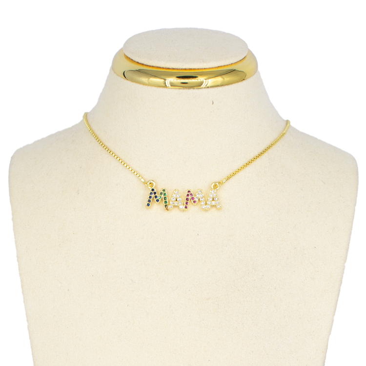 DIJE MAMA CIRCONES DE COLORES BAÑO EN RODIO