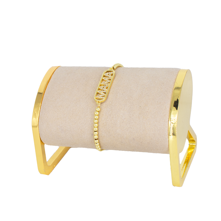 DIJE MAMÁ CIRCONADA PULSERA BAÑO EN RODIO