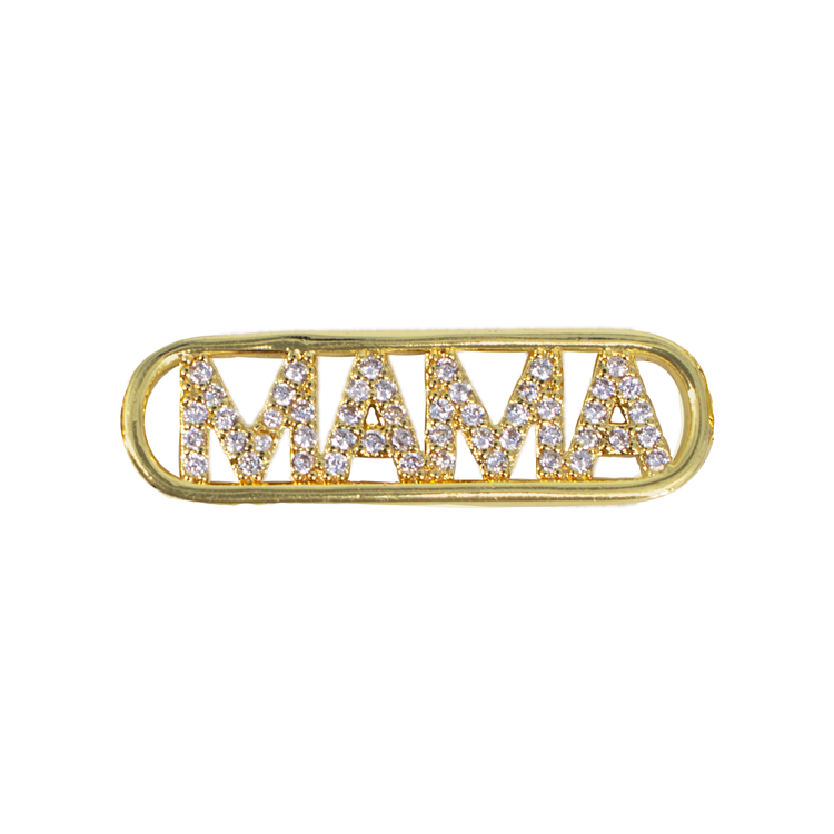 DIJE MAMÁ CIRCONADA PULSERA BAÑO EN RODIO