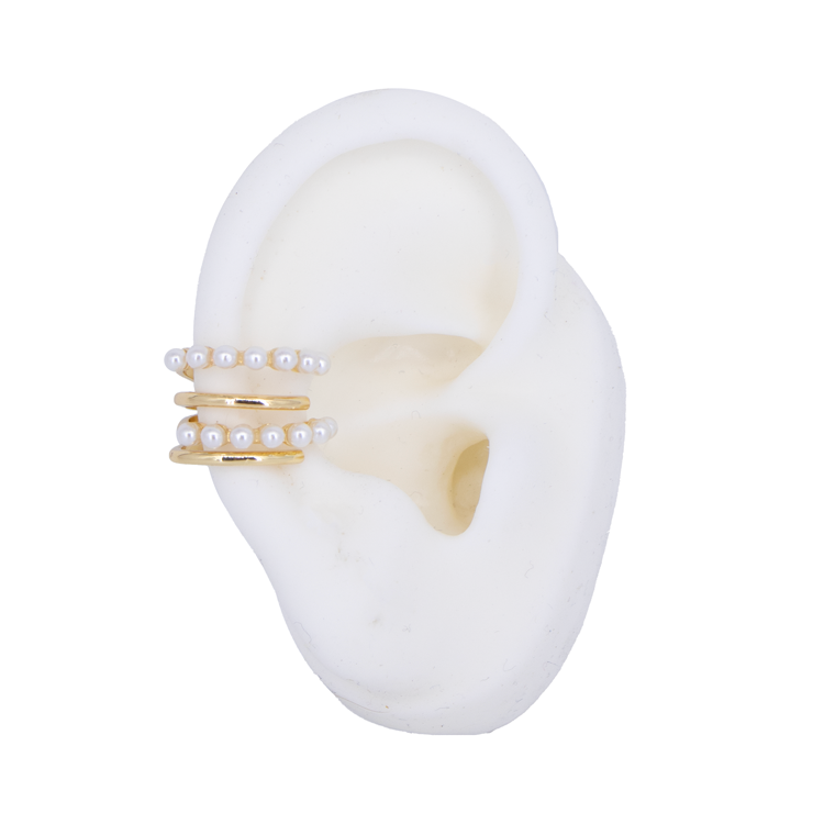 EARCUFF PERLAS BAÑO EN RODIO