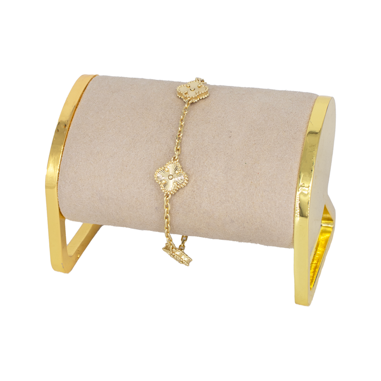 PULSERA TREBOL GOLDEN PEQUEÑA BAÑO EN RODIO