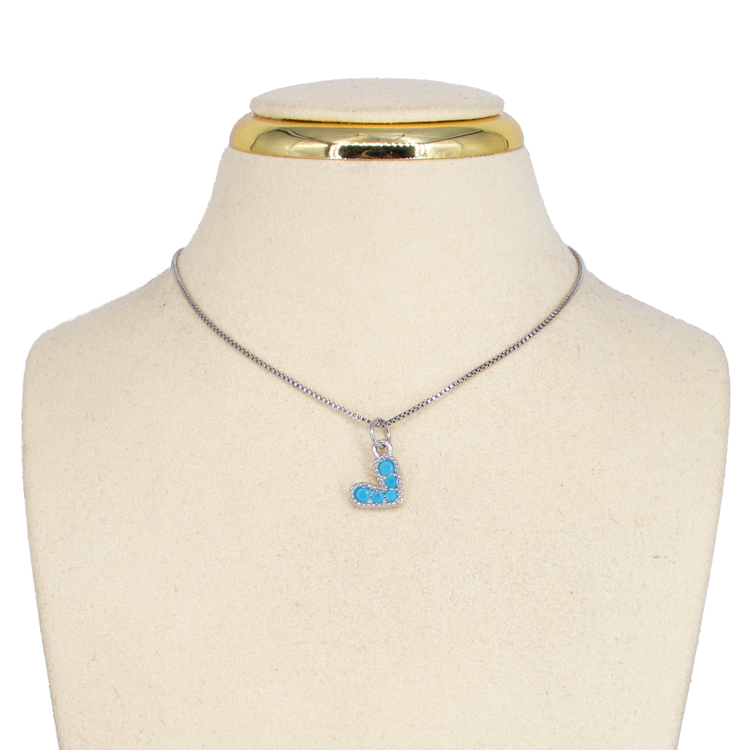 DIJE CORAZÓN PLATEADO BAÑO EN RODIO