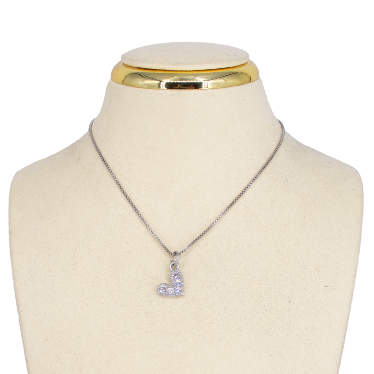 DIJE CORAZÓN PLATEADO BAÑO EN RODIO