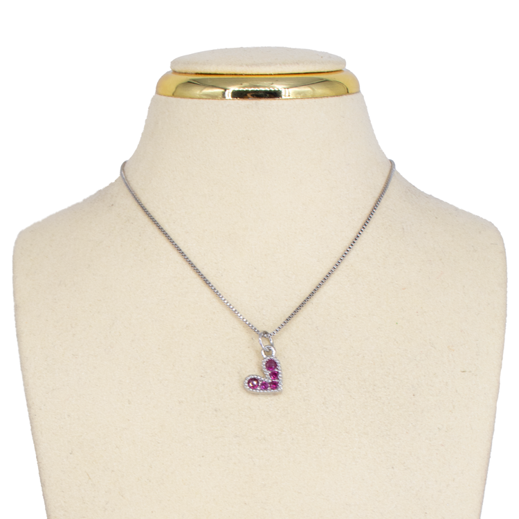 DIJE CORAZÓN PLATEADO BAÑO EN RODIO