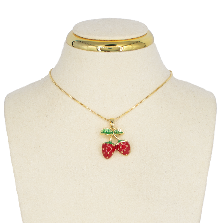 DIJE FRESAS CEREZADAS BAÑO EN RODIO