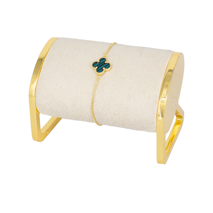 DIJE PULSERA TREBOL PEQUEÑO BAÑO EN RODIO