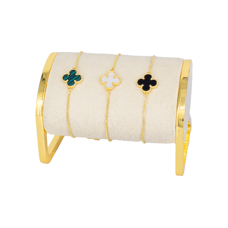 DIJE PULSERA TREBOL PEQUEÑO BAÑO EN RODIO