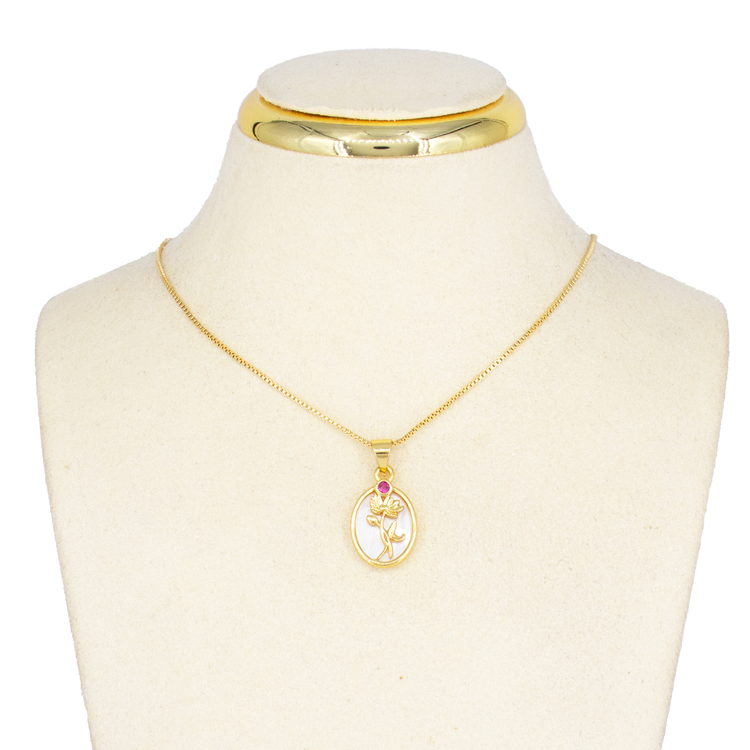 DIJE TULIPAN PLACA BLANCA BAÑO EN RODIO