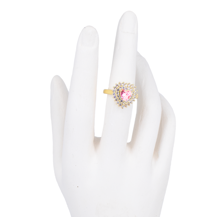 ANILLO CORAZONES GRANDES BAÑO EN RODIO