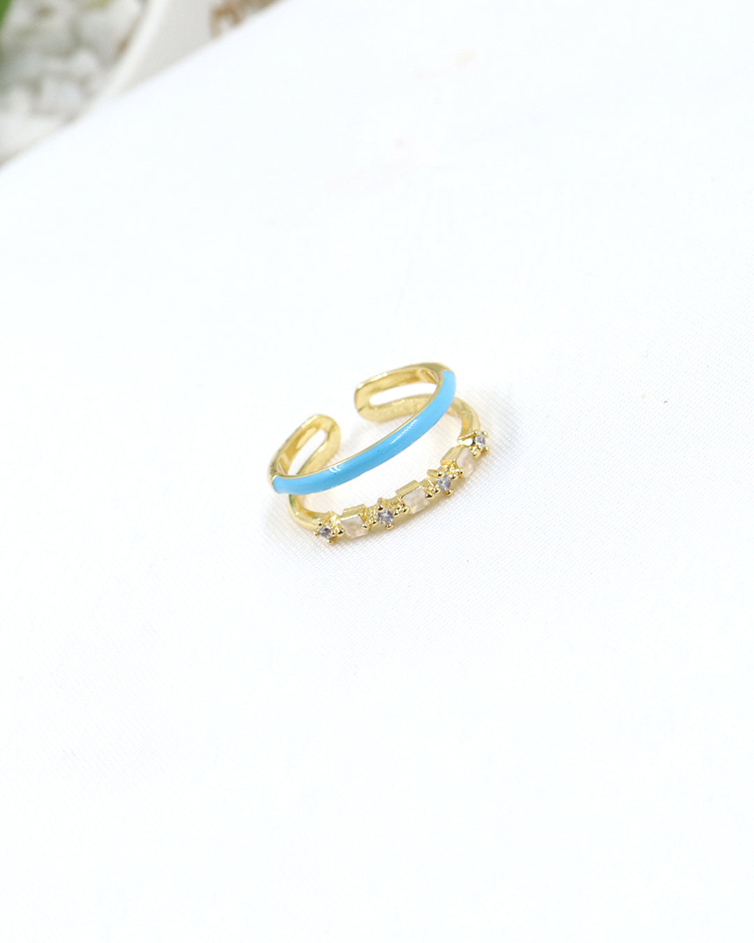 ANILLO COLORES BAÑO EN RODIO