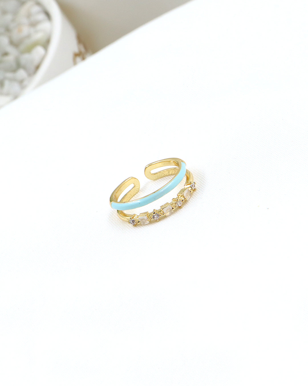 ANILLO COLORES BAÑO EN RODIO