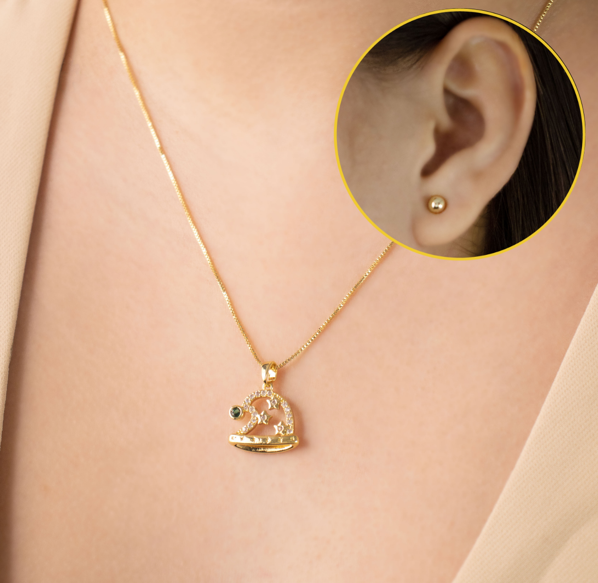 SET GORRO DE NAVIDAD BAÑO EN RODIO