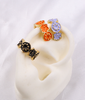 EG-098 EARCUFFS BAÑO DE ORO FLORES