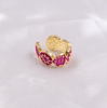 EG-098 EARCUFFS BAÑO DE ORO FLORES