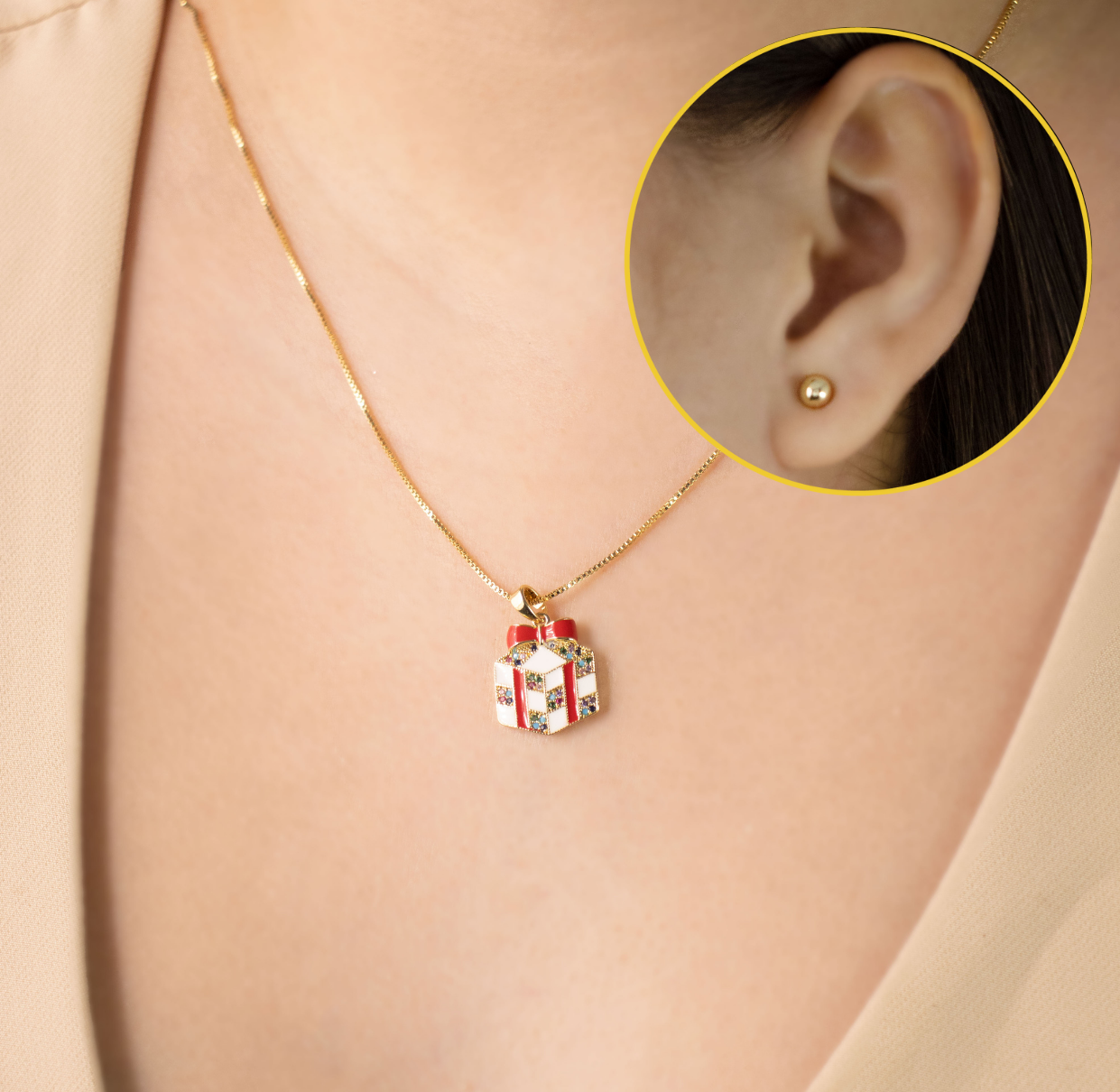 SET REGALO BLANCO NAVIDEÑO BAÑO EN RODIO