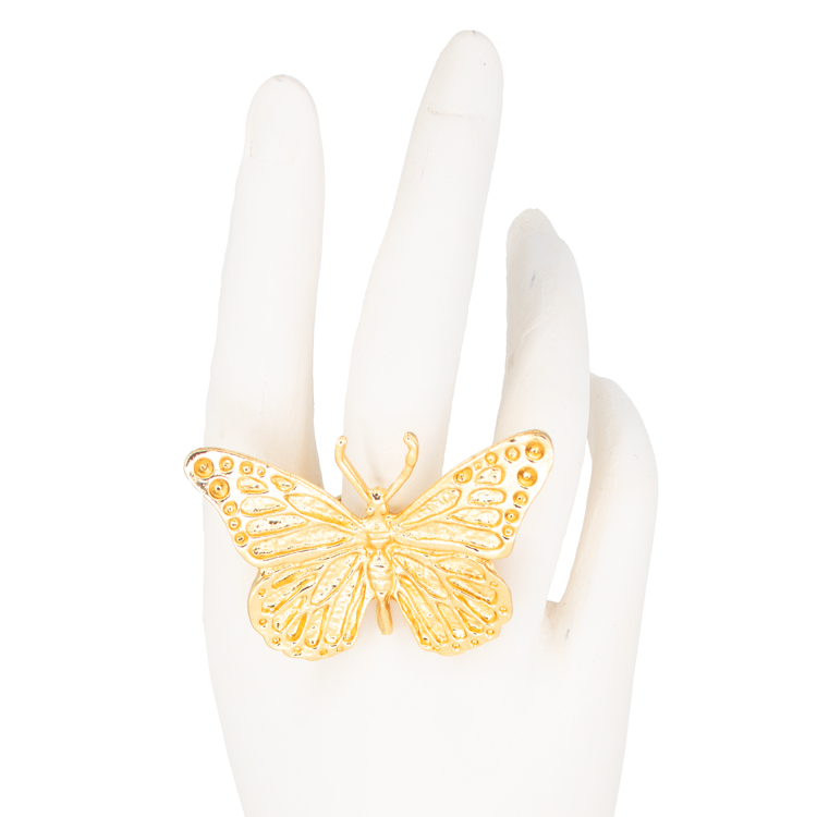 ANILLO MARIPOSA CHUNKY DORADO BAÑO EN ORO