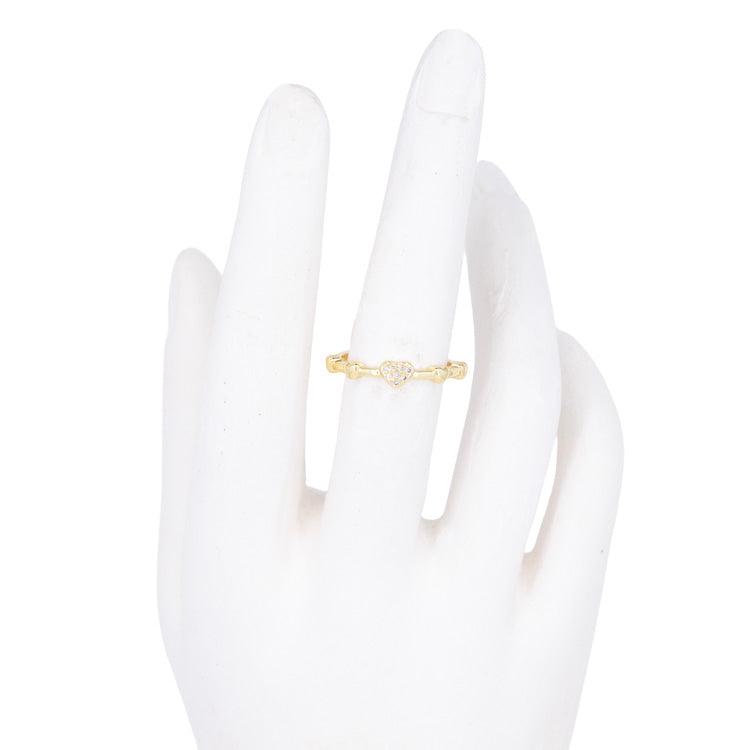 ANILLO CORAZONADO BAÑO EN RODIO
